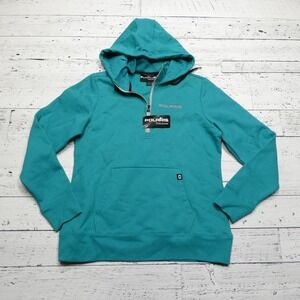 Polaris Hoodie Womens Medium Teal Journey Quarter Zip Kangaroo Pocket Fleece‎